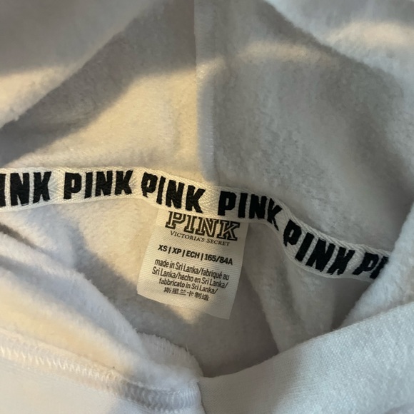 White Victoria secret PINK cropped hoodie - Picture 2 of 2